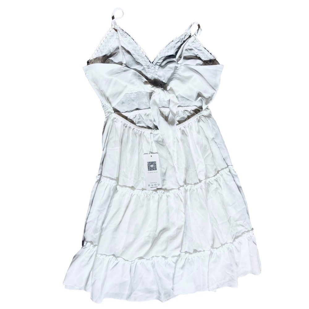 ECOWISH V-Neck Spaghetti Strap Bowknot Backless Lace Dress M NWT - Picture 5 of 8
